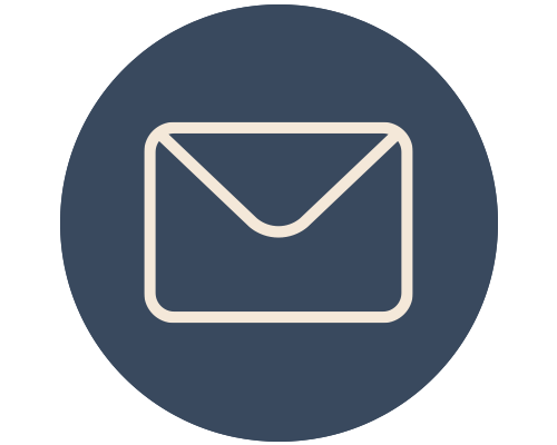 Icon of an envelope on a dark blue background.
