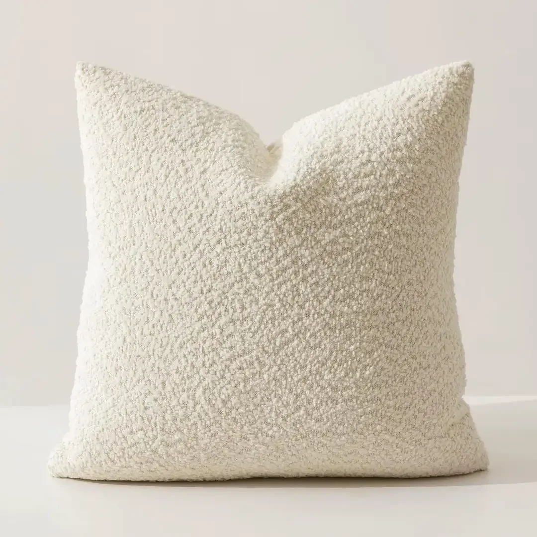 Textured Boucle Throw Pillow 18x18 (Ivory) $68