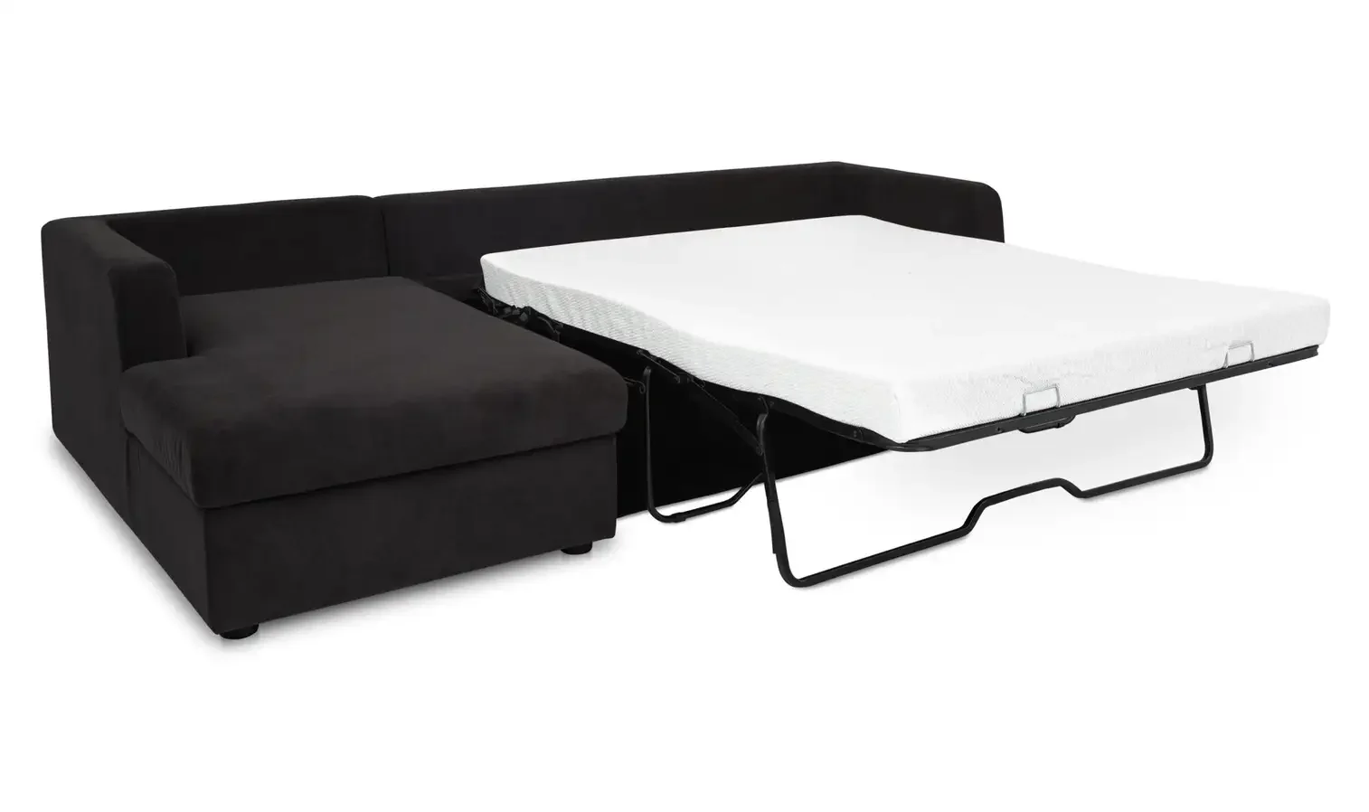 115.75” W X 61.0” D X 32.68” H

Burrow Sleeper Sectional With Storage Chaise Black Left