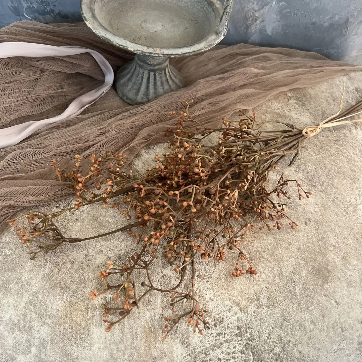 22" Faux Seeded Baby's Breath (Orange)