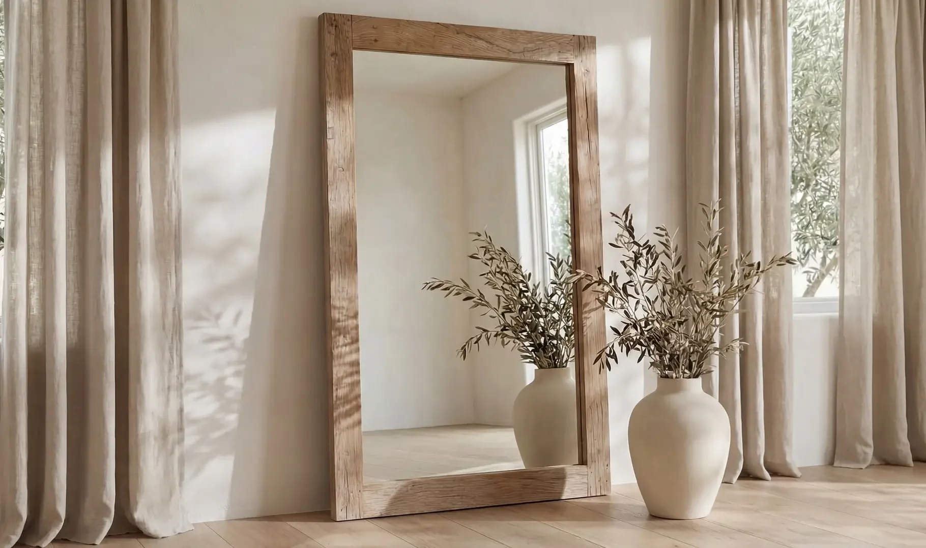 53.0” W X 2.0” D X 84.0” H

Orchard Reclaimed Wood Floor Mirror $1800