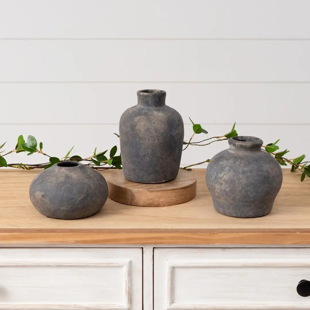 Black Distress Bud Vases (Set of 3) $95