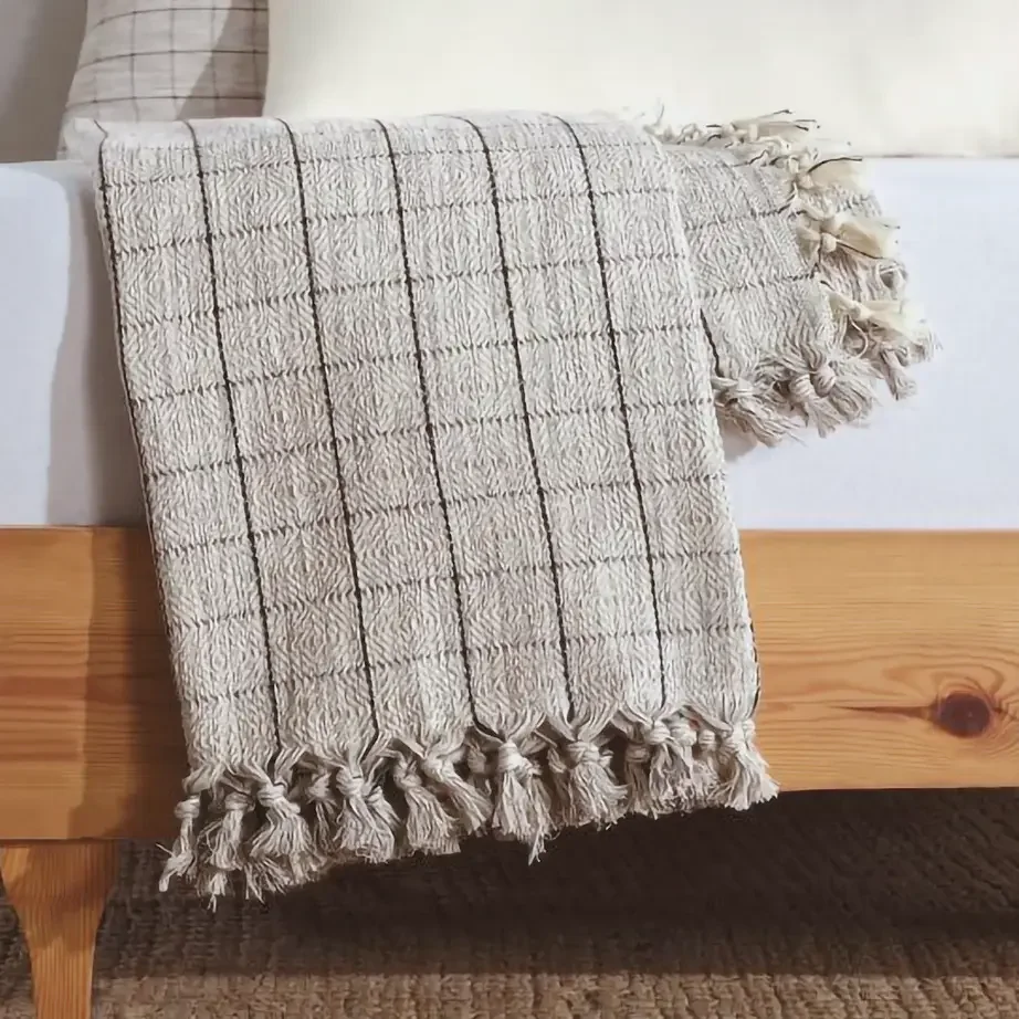 Throw Blanket-Grey Checkered $74.25