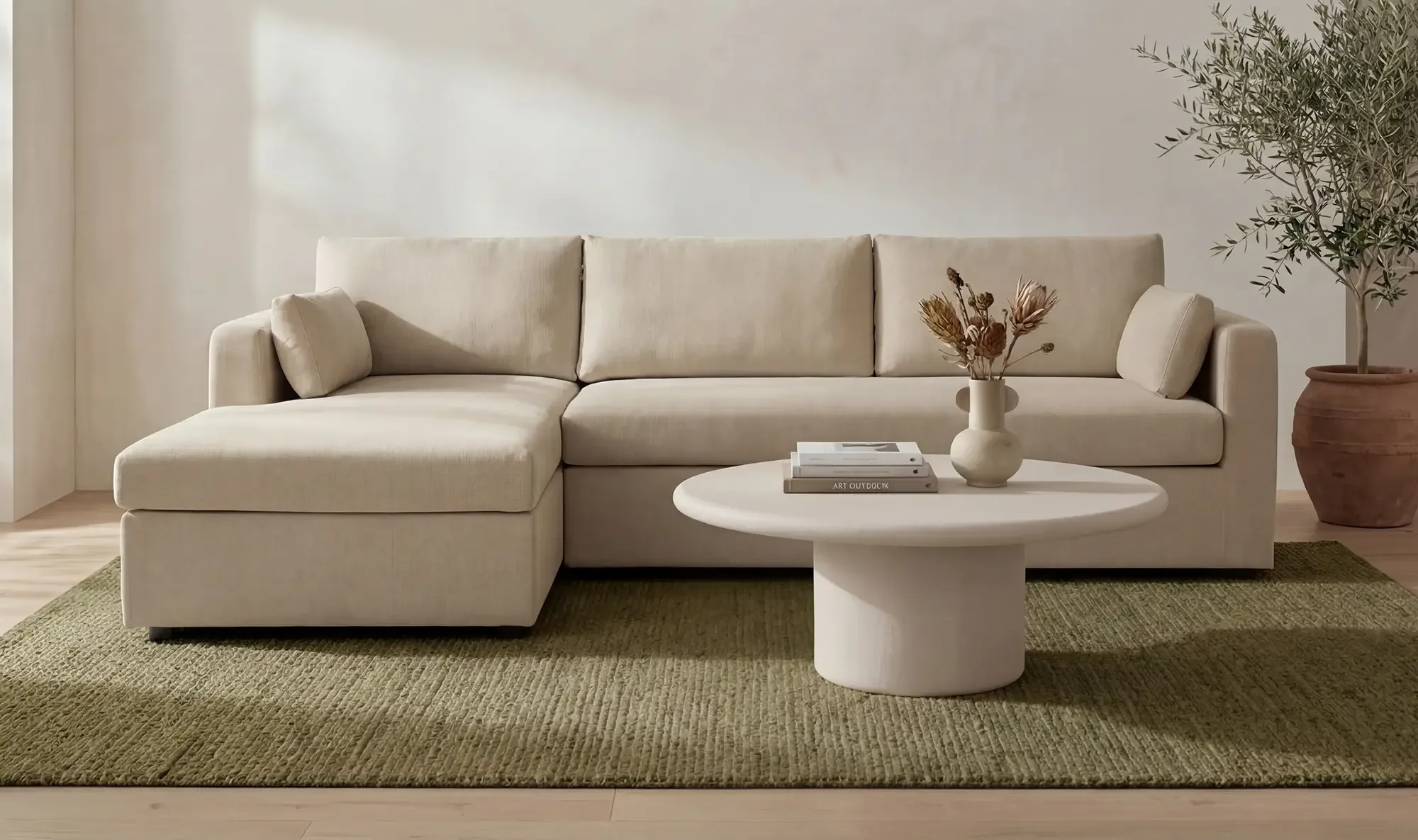 Burrow Sleeper Sectional With Storage Chaise Sand Left $5000