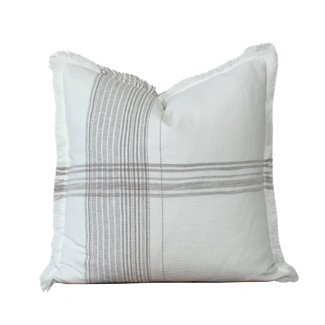 Plaid Fringe Pillow