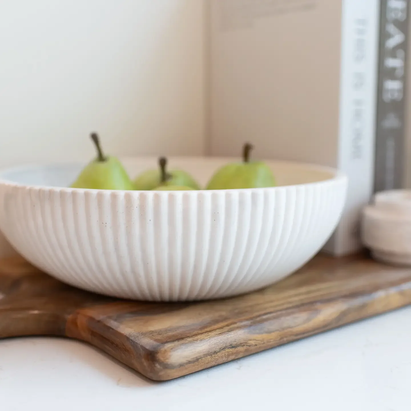 Fluted Decorative Bowl-Limestone $86