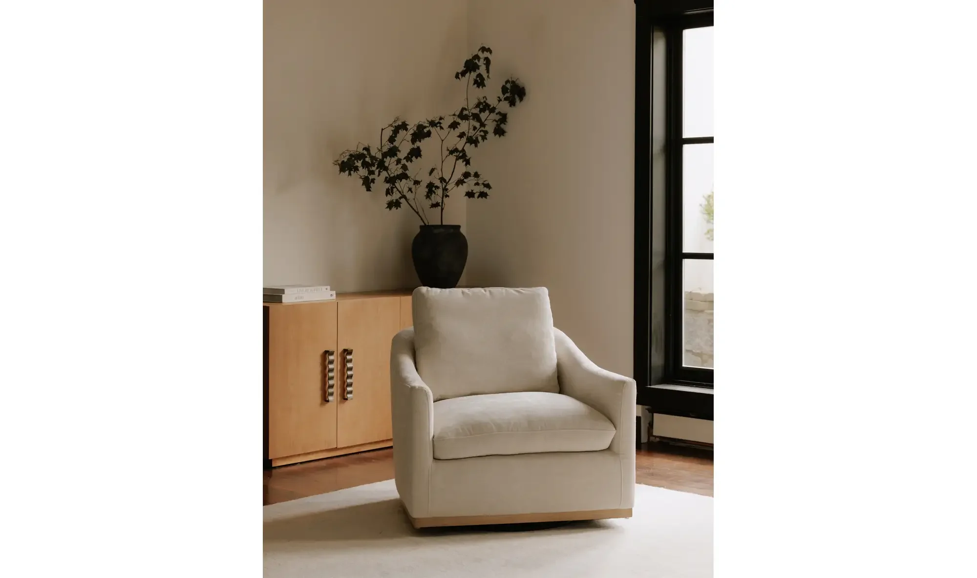 Linden Swivel Chair Soft Beige $1650