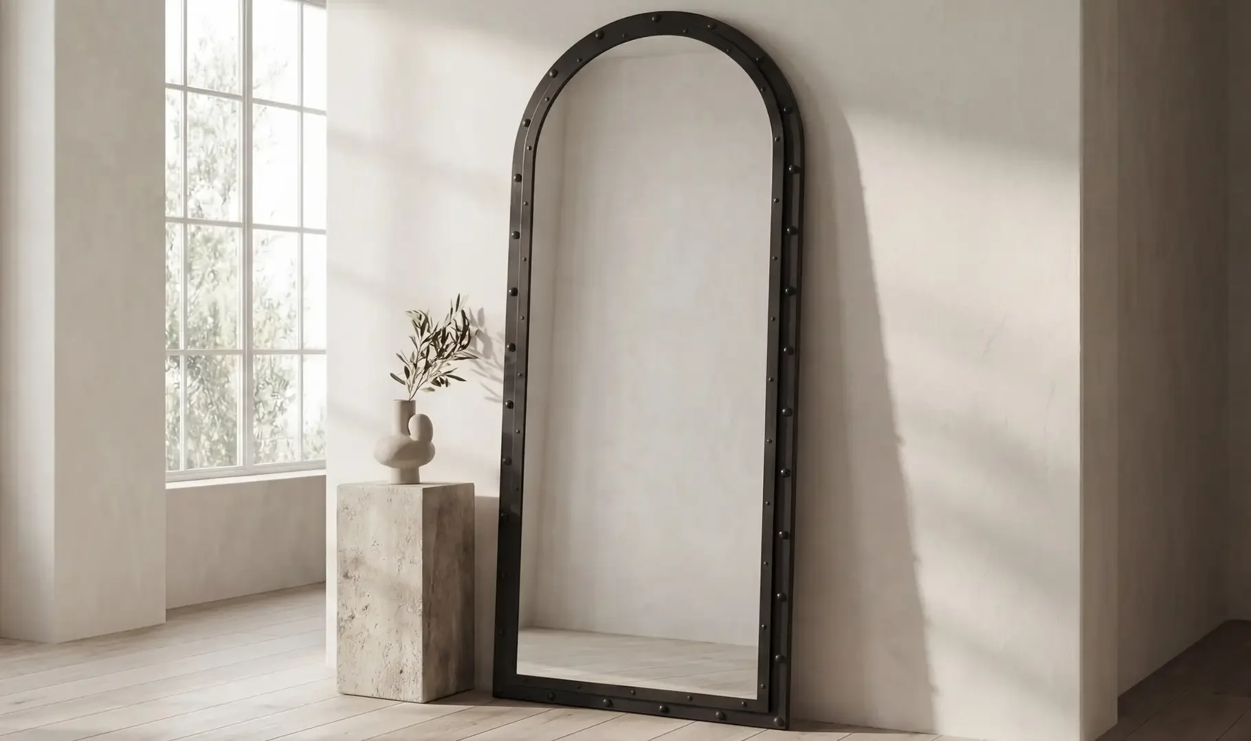 
24.0” W X 2.0” D X 58.0” H

Hughes Floor Mirror Iron Grey $900
