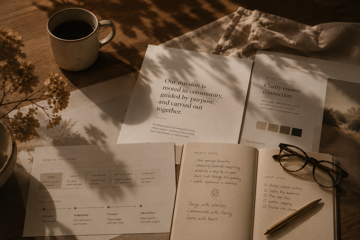 Non profit and brand awareness and web design for non profits Three Clover Co