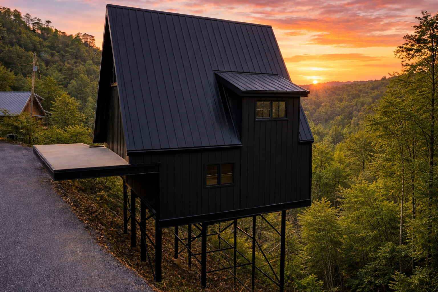 Structural steel installation and fabrication work by Sisto Unlimited in the Smoky Mountains
