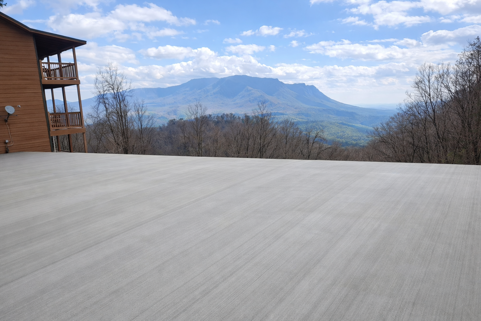 Site preparation with mountain views in Gatlinburg TN showing cleared land and build-ready surface