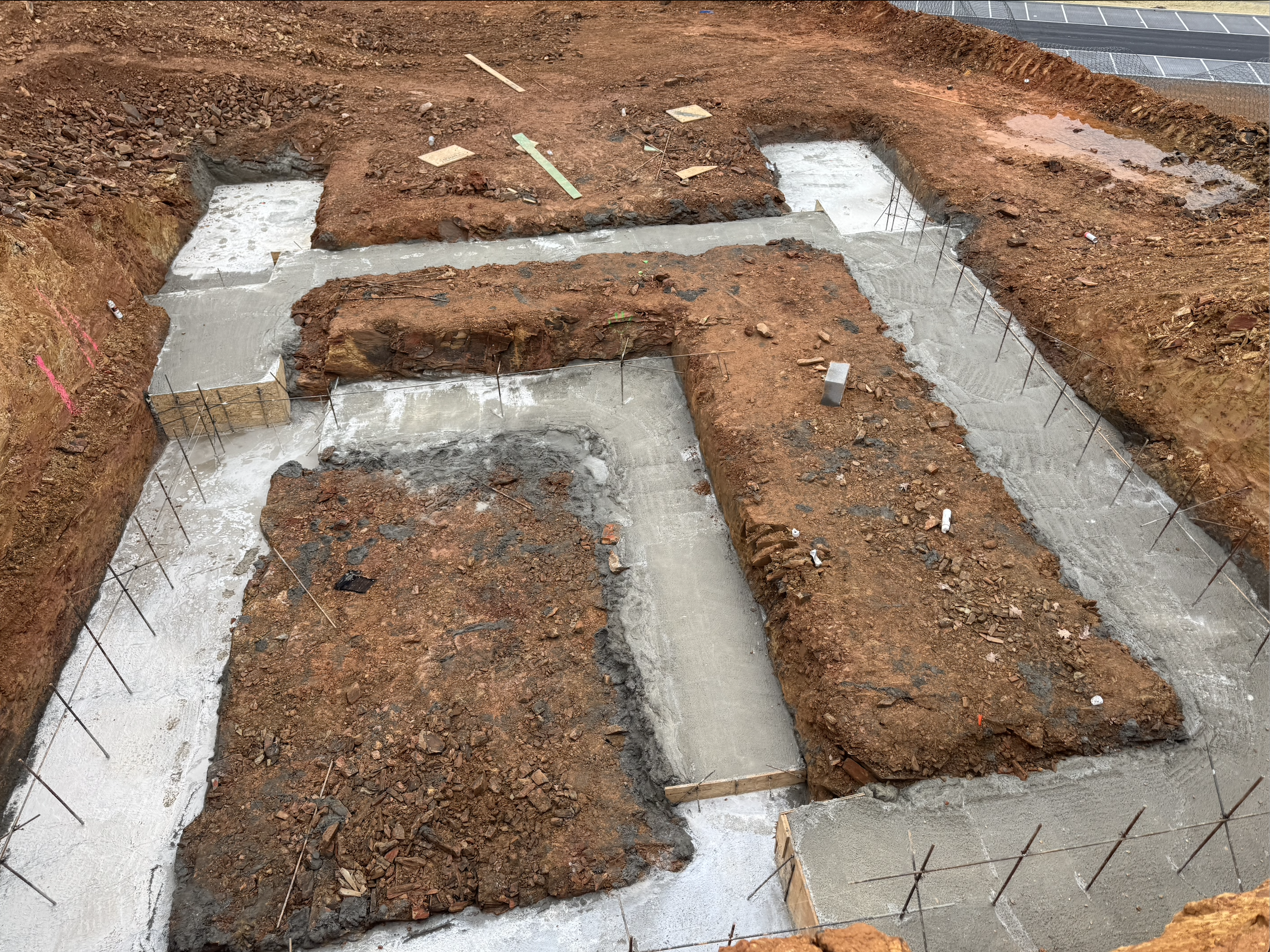 Concrete footings and foundation layout for structural build in East Tennessee