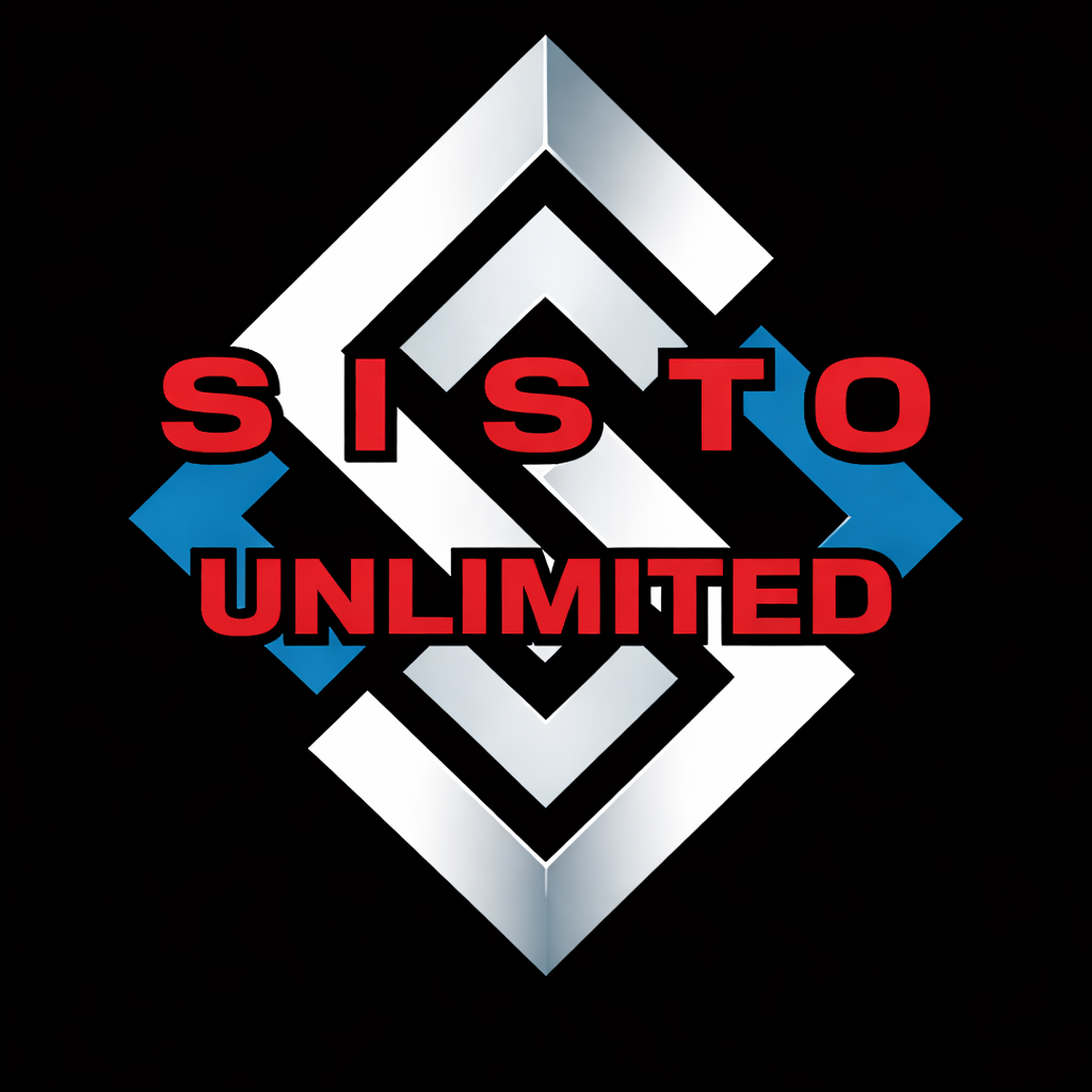 Sisto Unlimited black logo for Tennessee excavation, septic installation, field line, grading, and site work company.