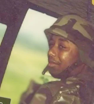 Dr. Mackins in his Army fatigues, during his time in the US Army.