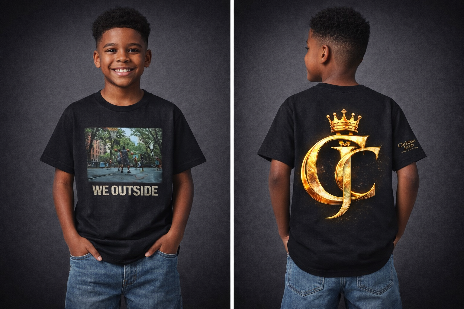 We Out Side Black T-shirt