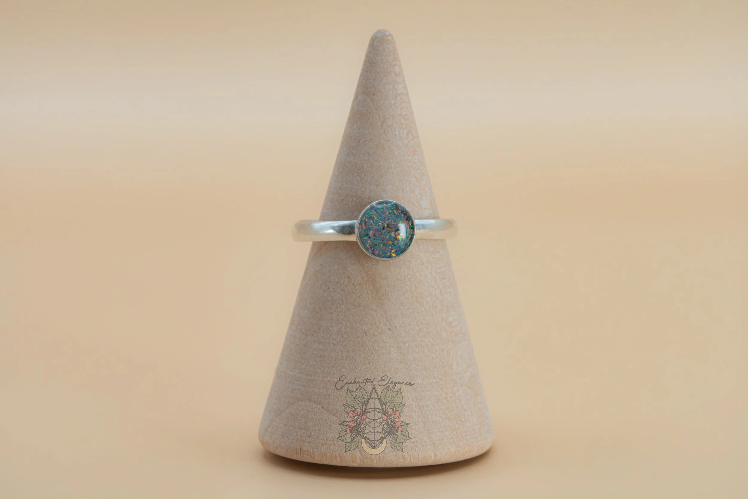 Celestial Spark – Rainbow Opal Sterling