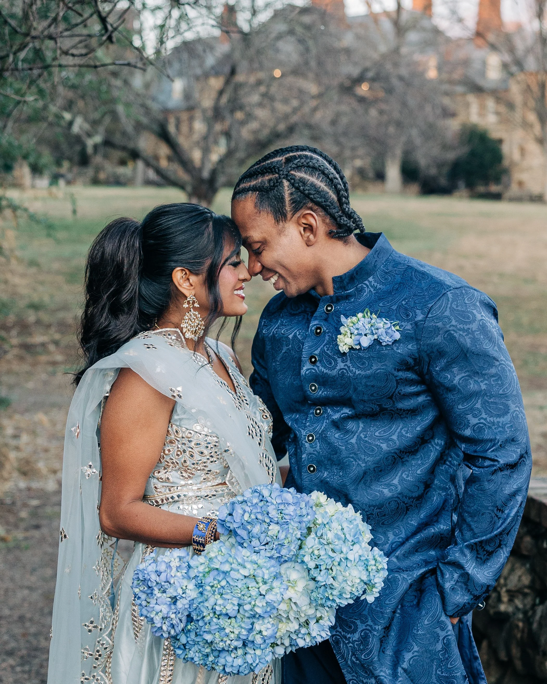 Happy bride and groom clients of Indian wedding planner based in Charlotte