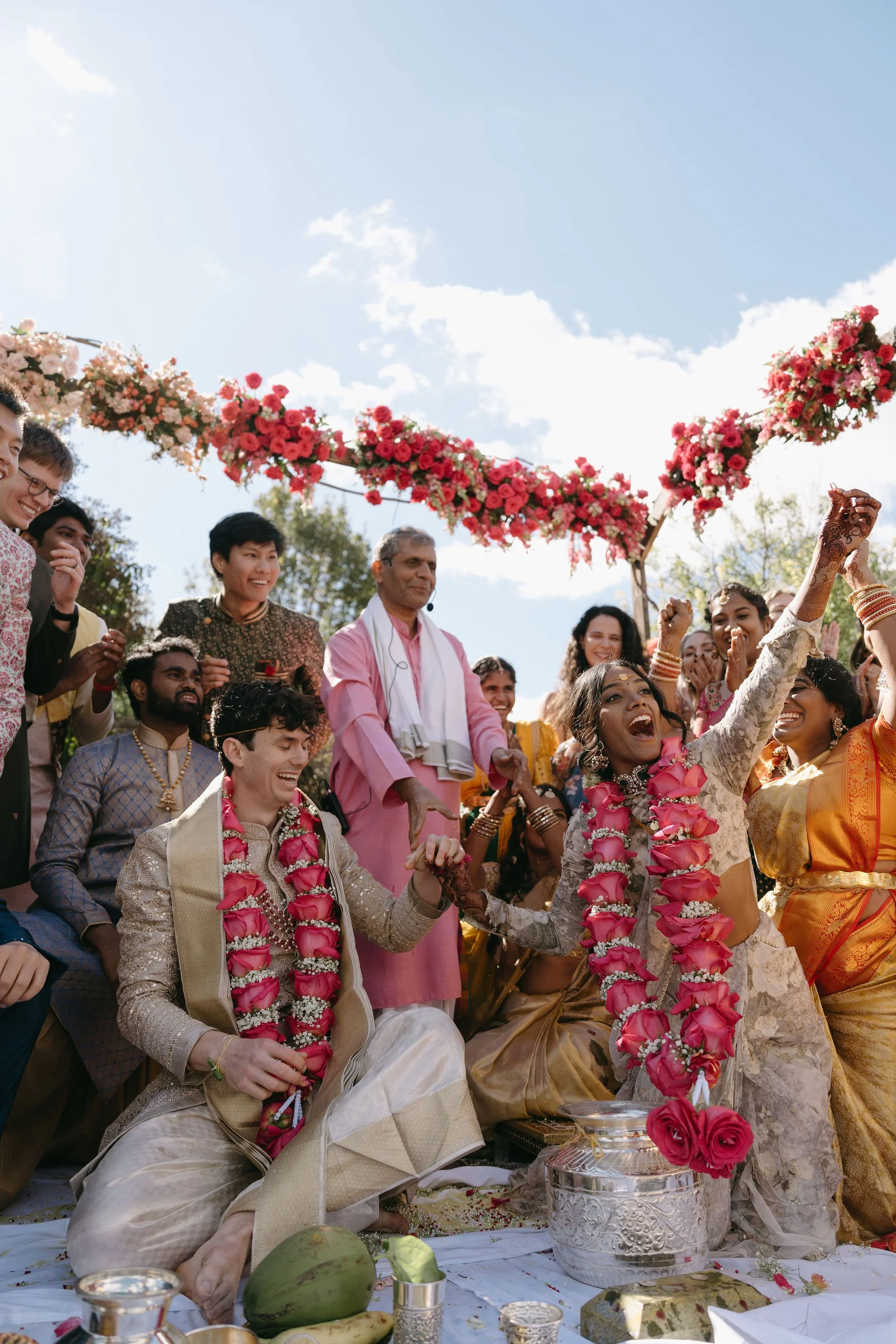 Outdoor Hindu wedding ceremony in Charlotte, NC