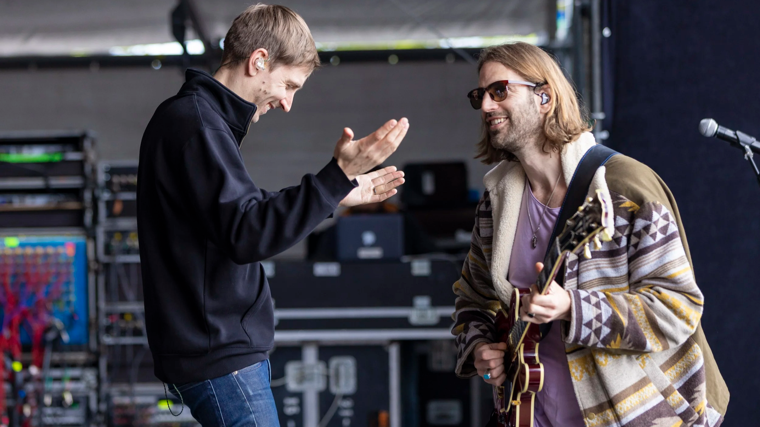 Jessy Hay Hay and Mart Jeninge at sound check in Antalya, Turkey
