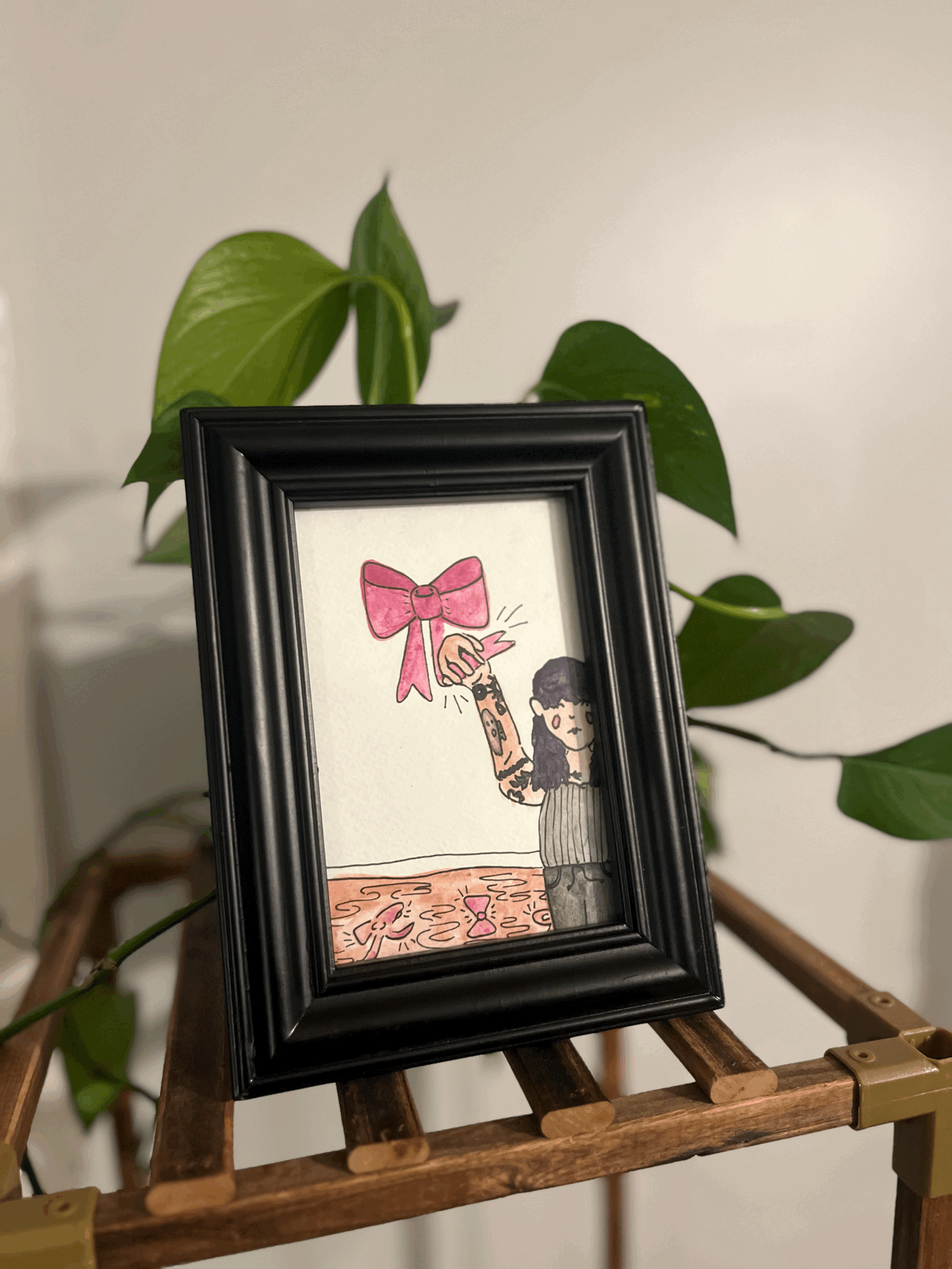 4x6 Original Watercolor - 'no more pink'