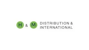 Logo with green circles containing H and M, and text 'Distribution & International'.