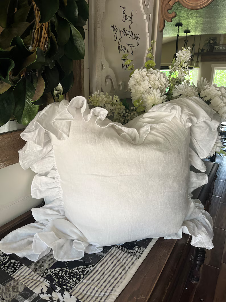 100% washed white linen pillow cover with hemmed edge ruffle 4 edit.png