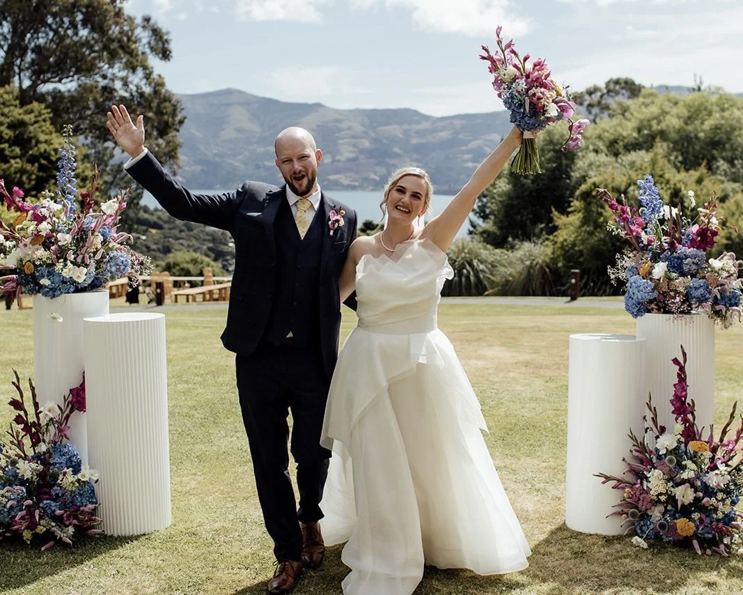 Blue and Purple wedding flowers