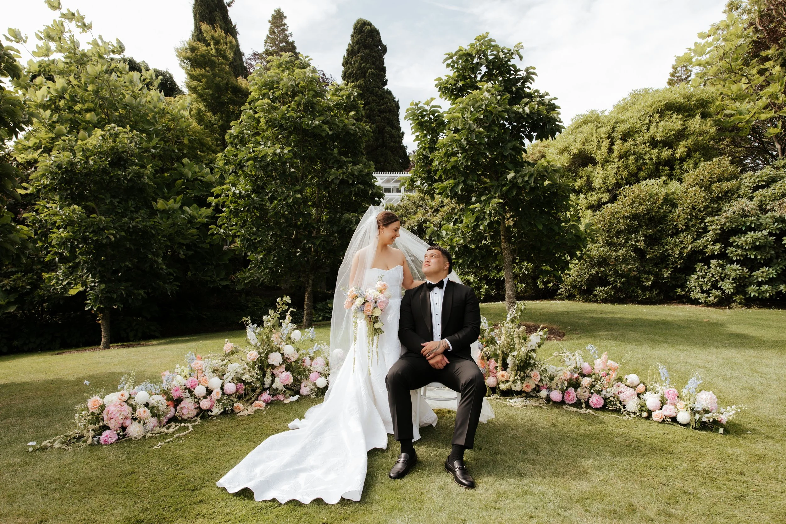 Pastel Floral meadow Christchurch wedding