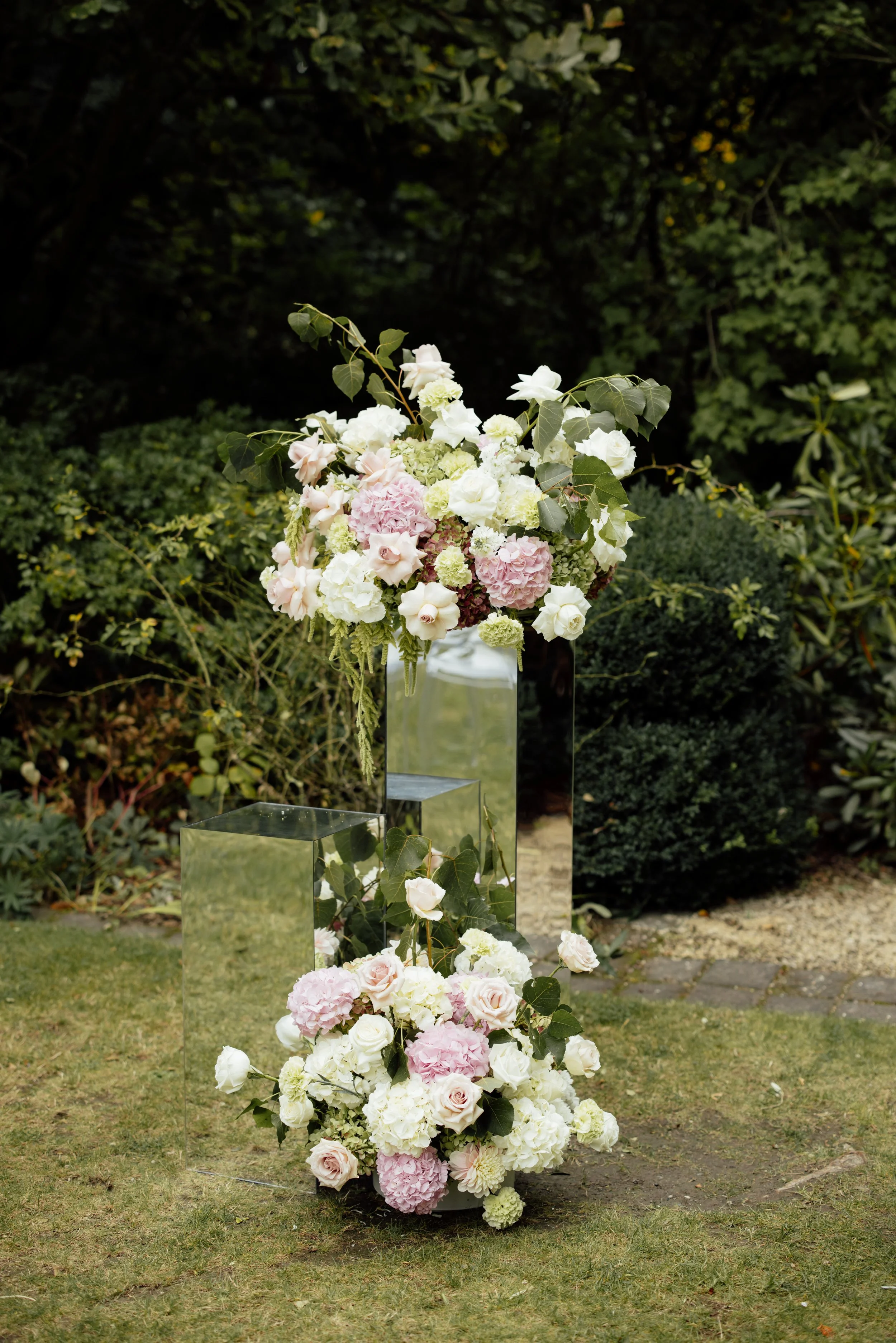 Bridgeton wedding vibes Floral plinths