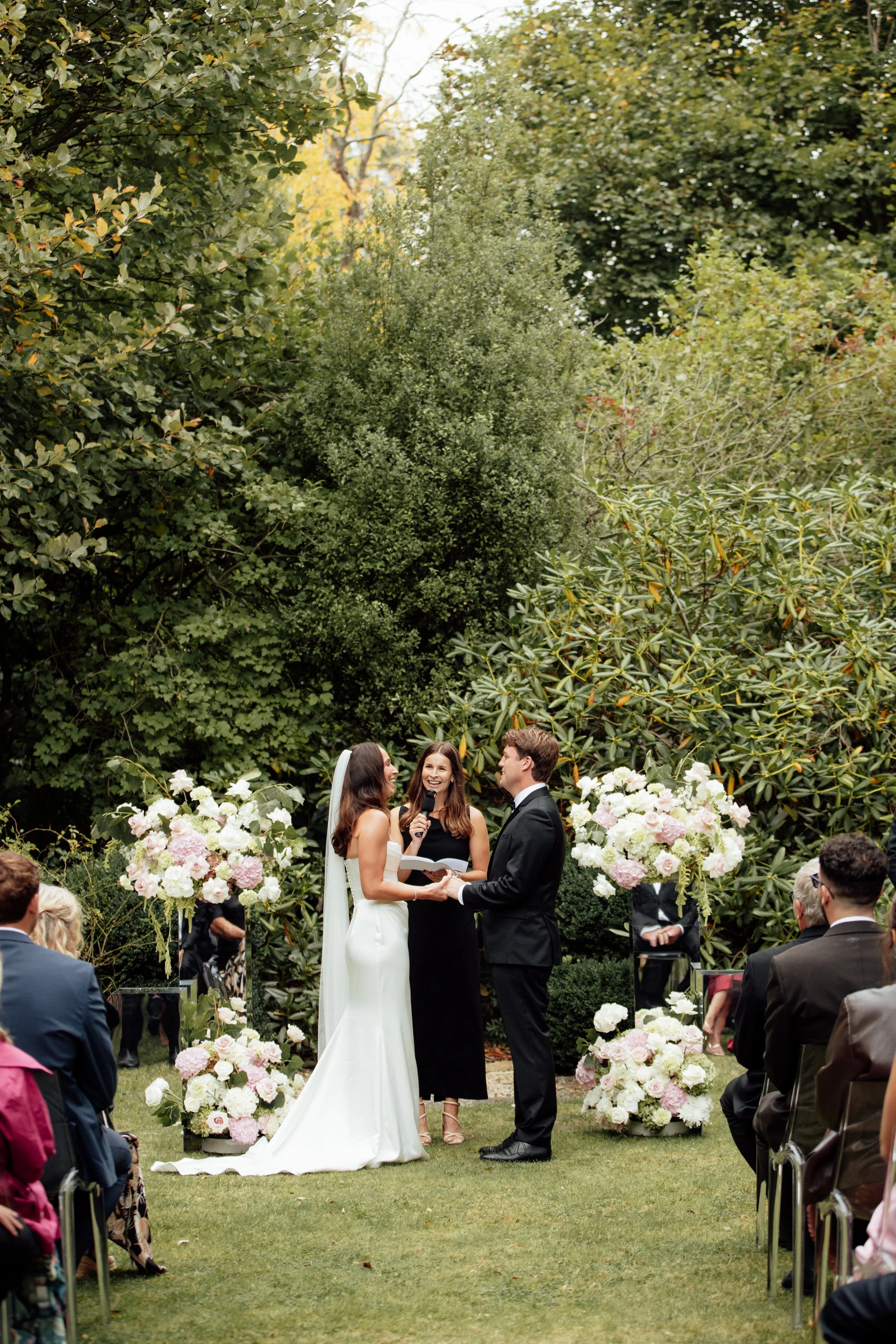 Floral plinths Bridgeton wedding 