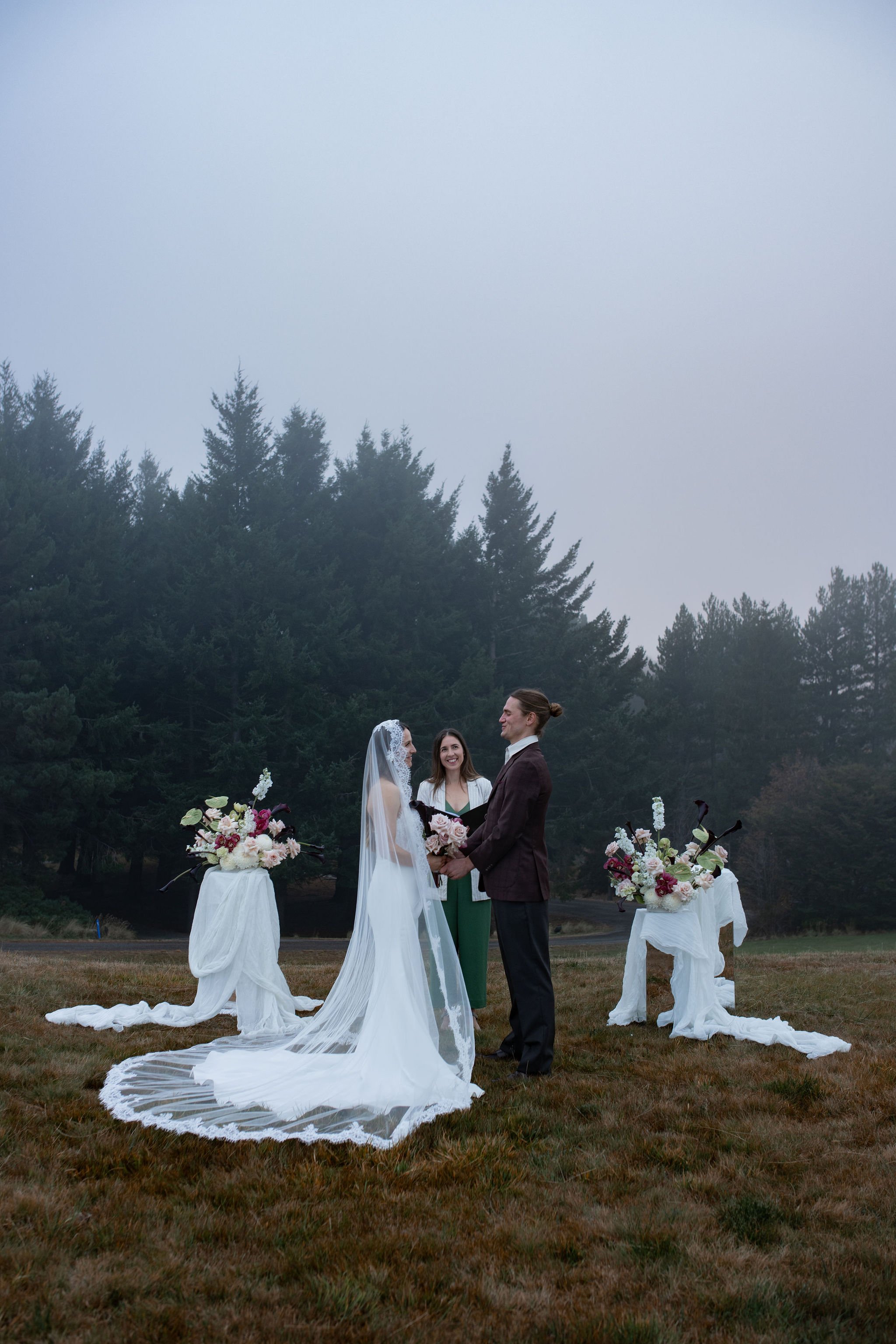 Moody wedding flowers