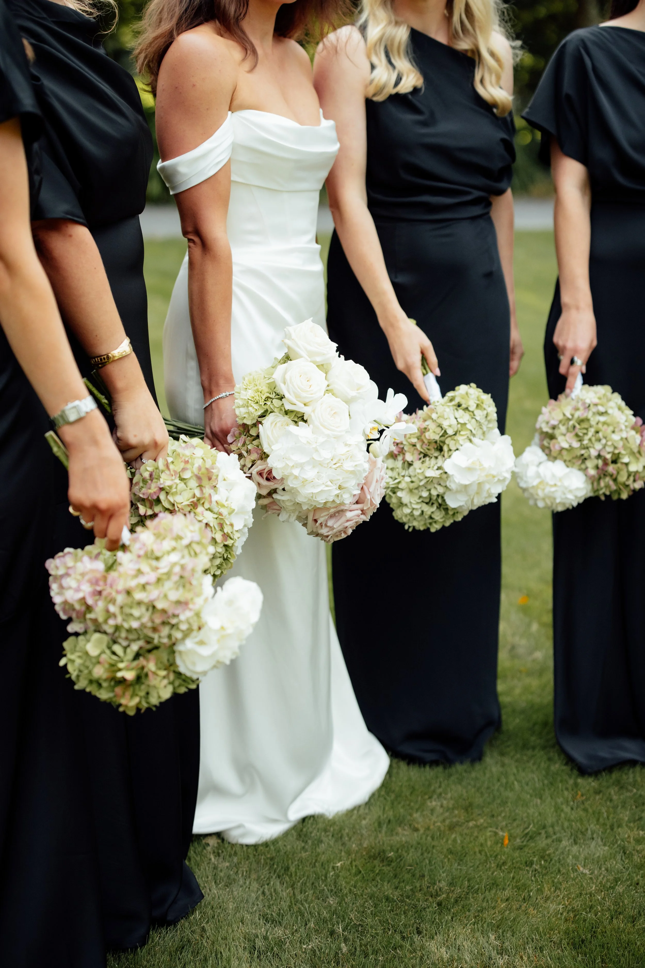 Hydrangea bridesmaids bouquets