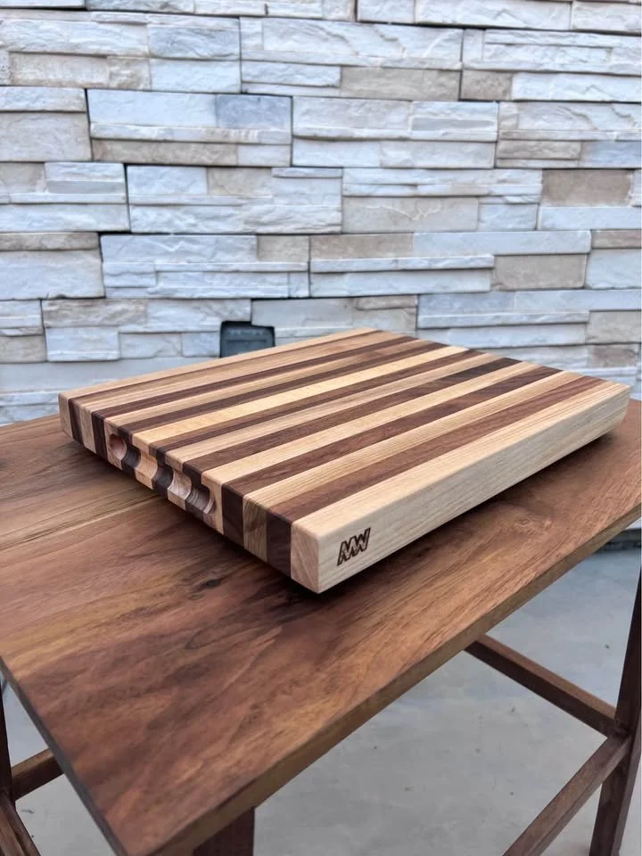 Zebra Stripes - Walnut and Maple 14x12x1.5"