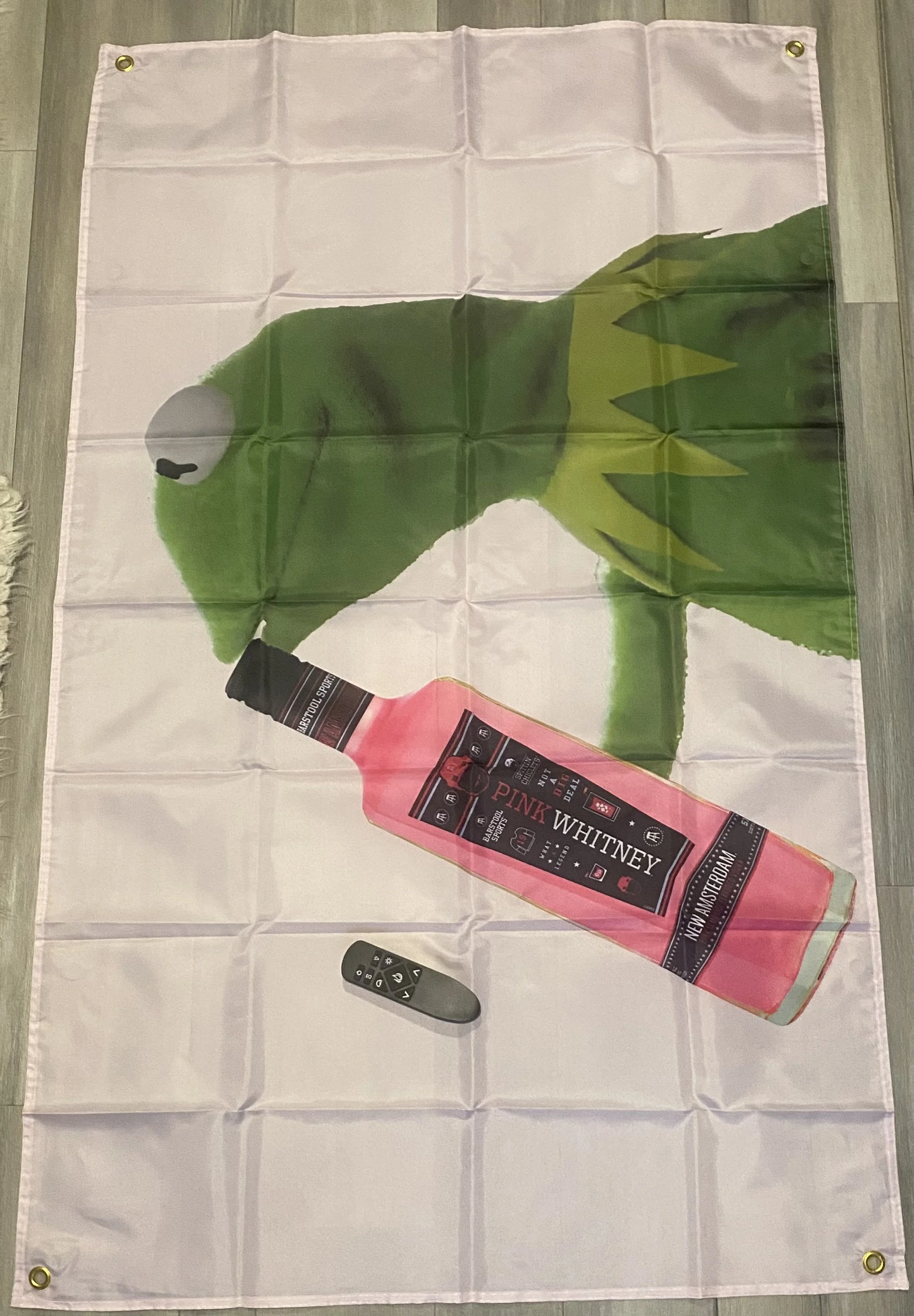 Quirky Kermit with Pink Whitney Tapestry