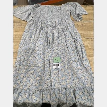 Elegant Floral Midi Dress - XL