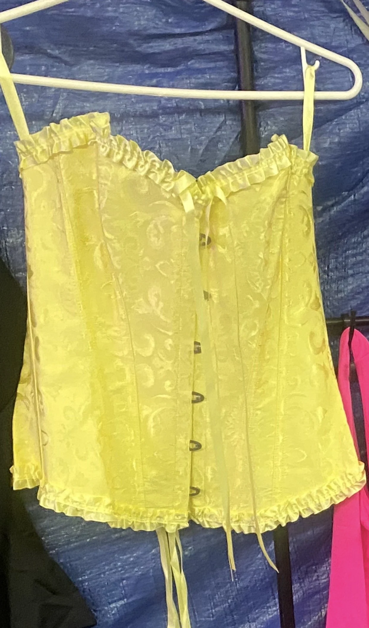 Elegant Yellow Satin Corset