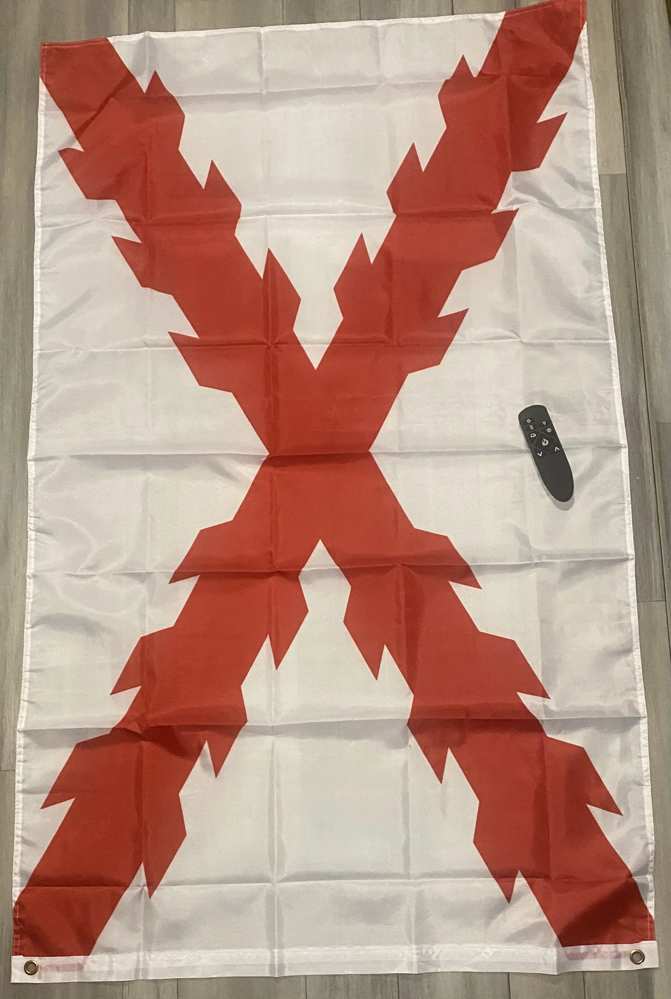 Vibrant Red & White Decorative Flag