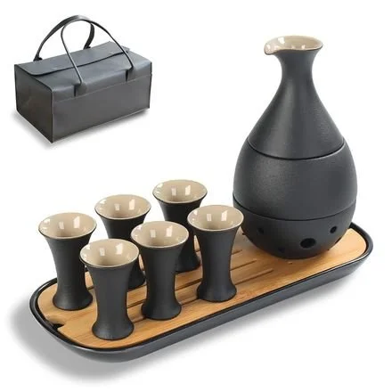 Ceramic Sake Set with Carrying Case