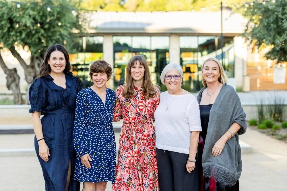 Eva Dehlinger flanked with other featured winemakers at Pigs and Pinot