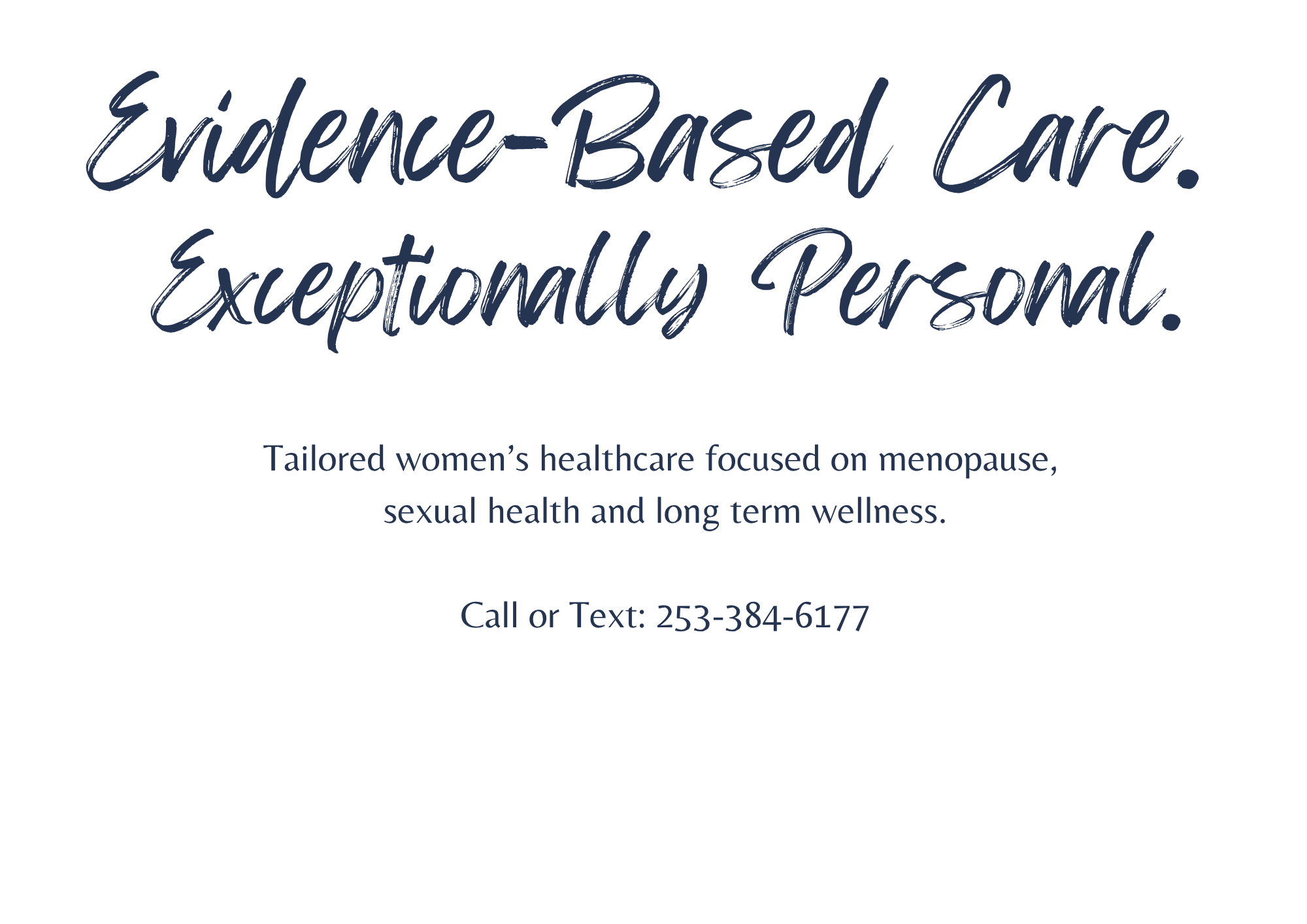A flyer advertising evidence-based, personalized healthcare for women focusing on menopause, sexual health, and wellness with a contact number.