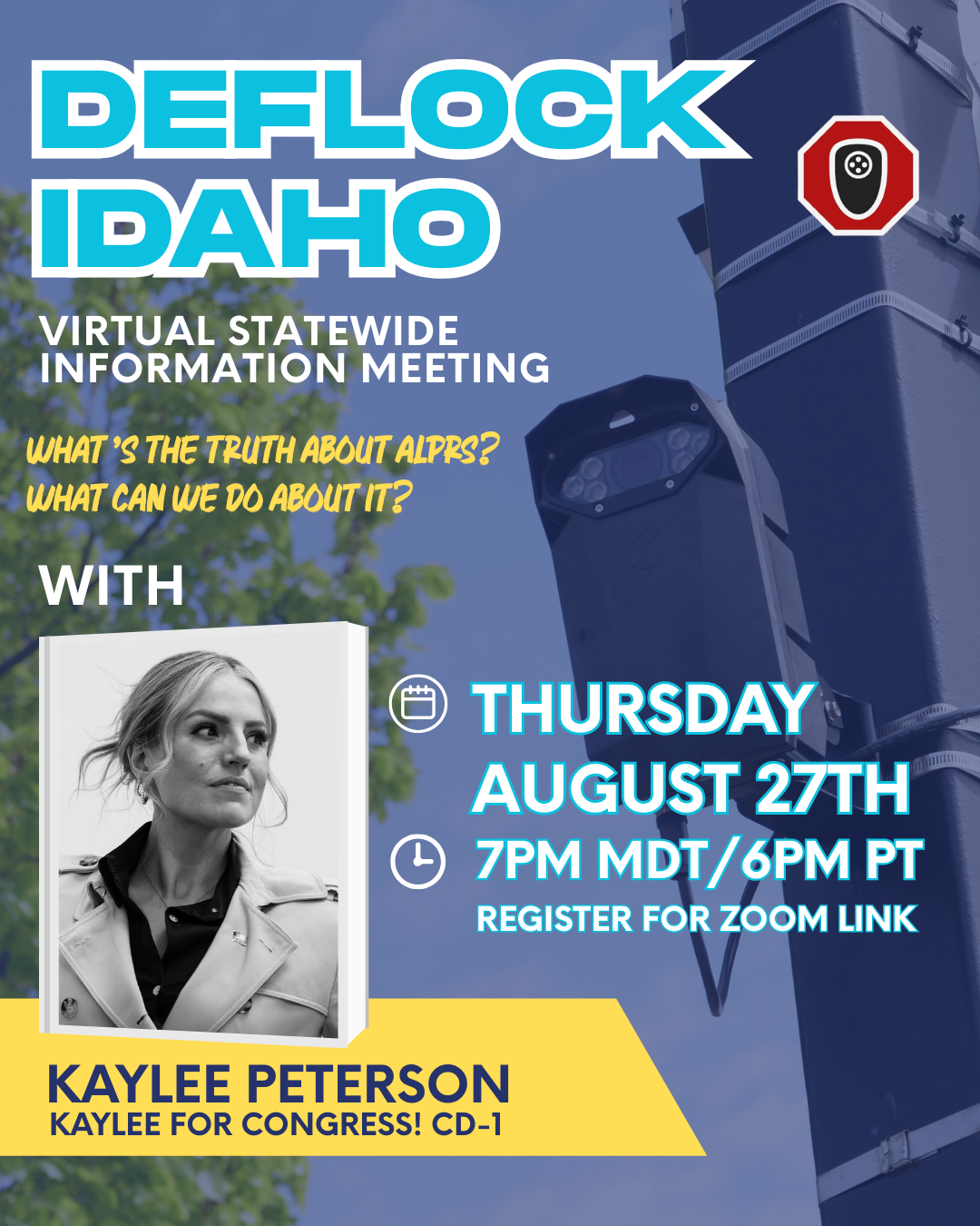 8/27 - Virtual Statewide information meeting w/ Deflock Idaho