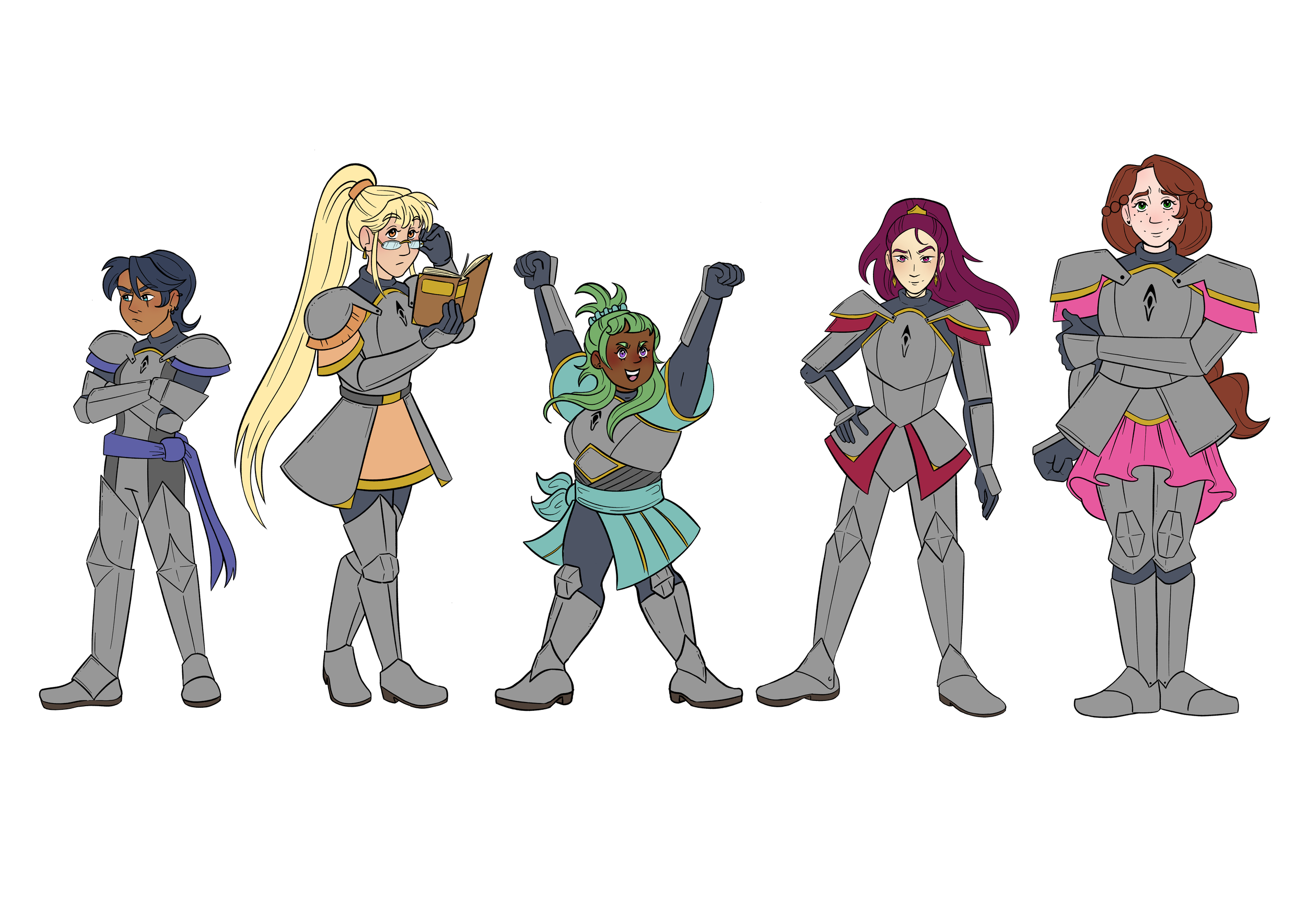 Cheer knights! Character sketches.PNG