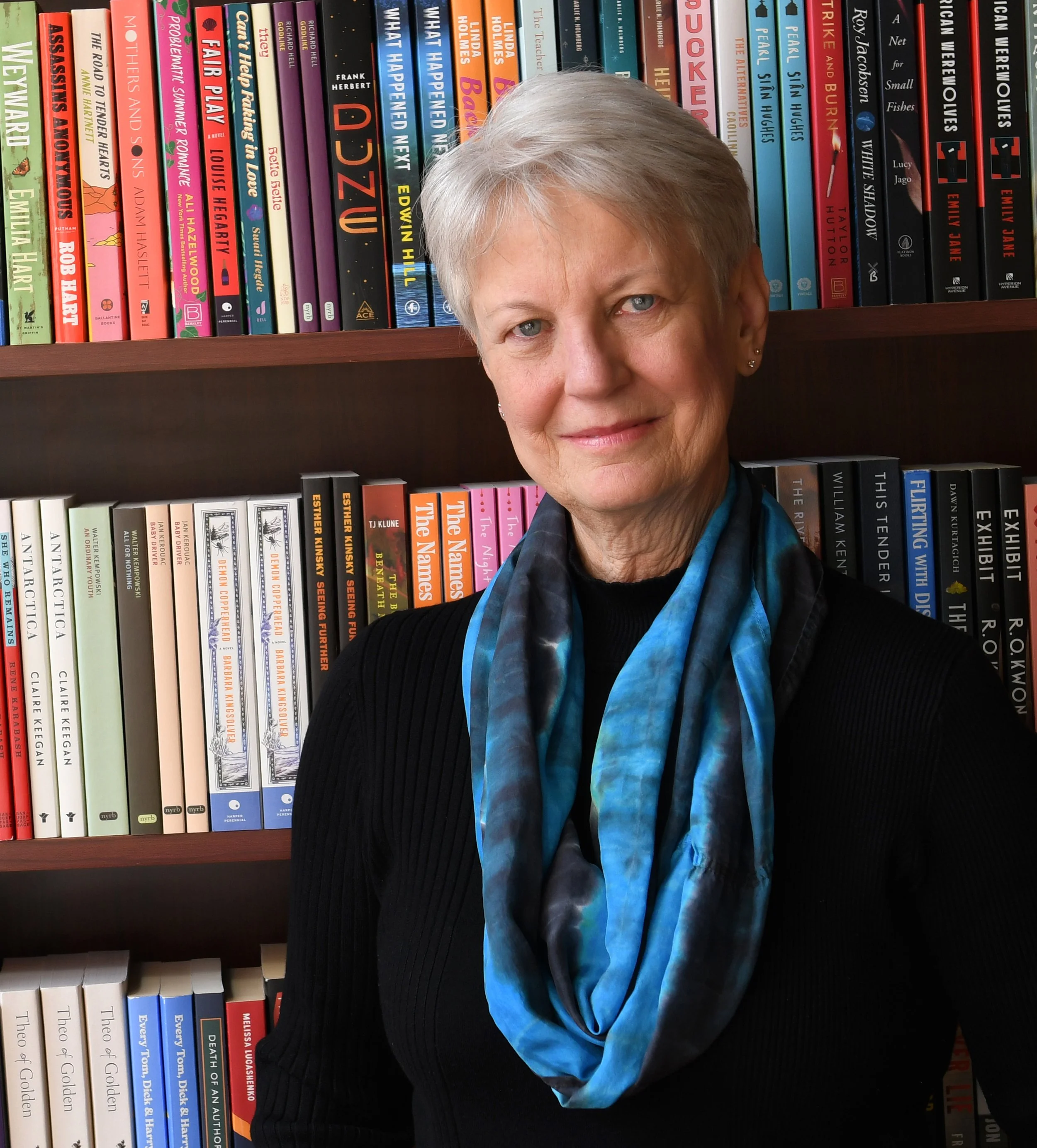 Photo of Shirley Hilton at Next Page Books in Cedar Rapids, Iowa.