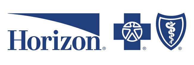 Horizon Blue Cross Blue Shield logo with shield and caduceus symbols.