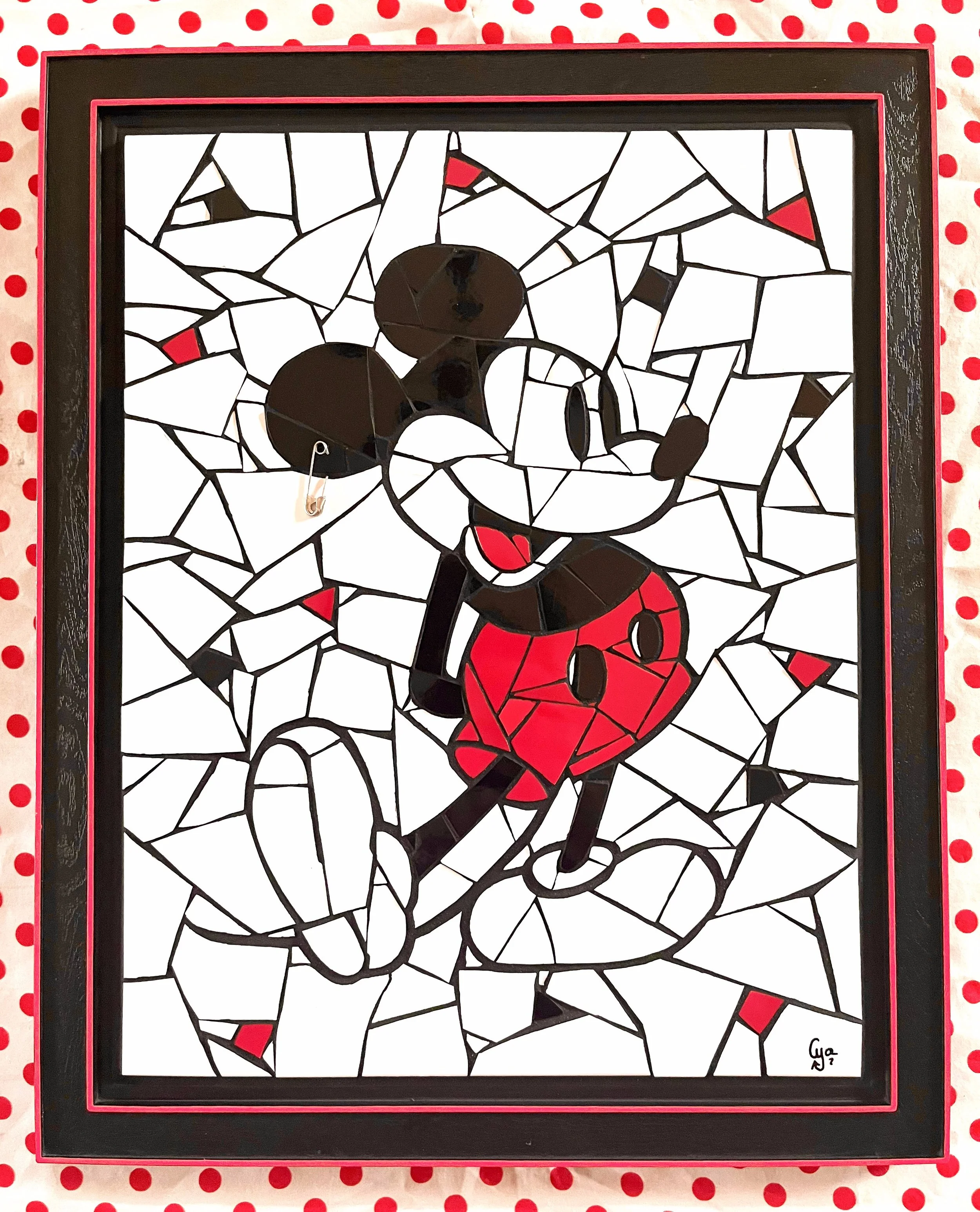Mickey commission. Ceramic tiles on wood. 16"x12". 2025