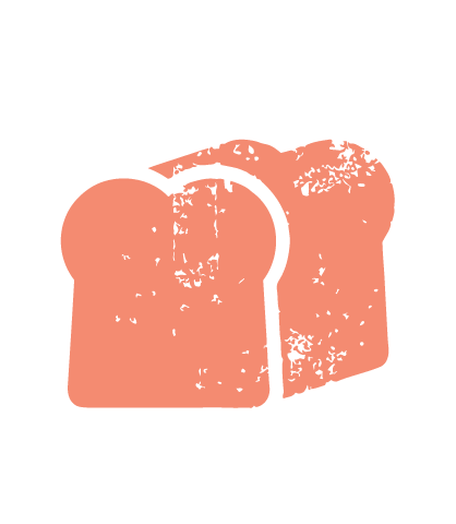 Illustration of toast slices with a bread slice in the middle.