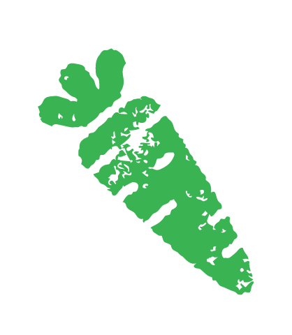 Green carrot icon on black background.