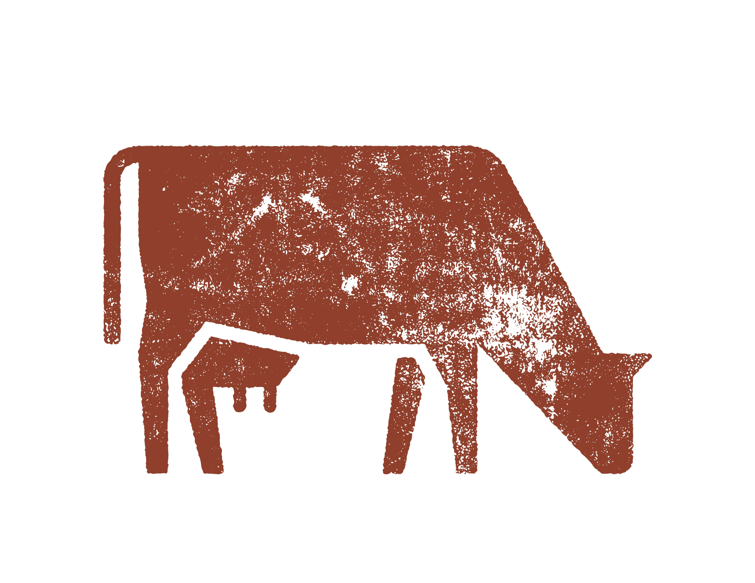 Rust-colored printed image of a dog sitting on a black background.