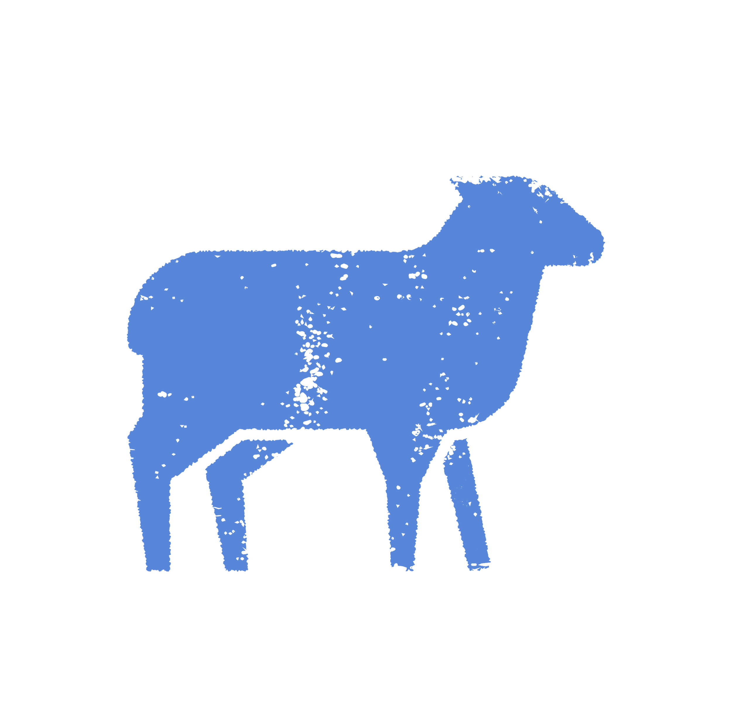 Silhouette of a dog with a blue splash pattern on a black background.