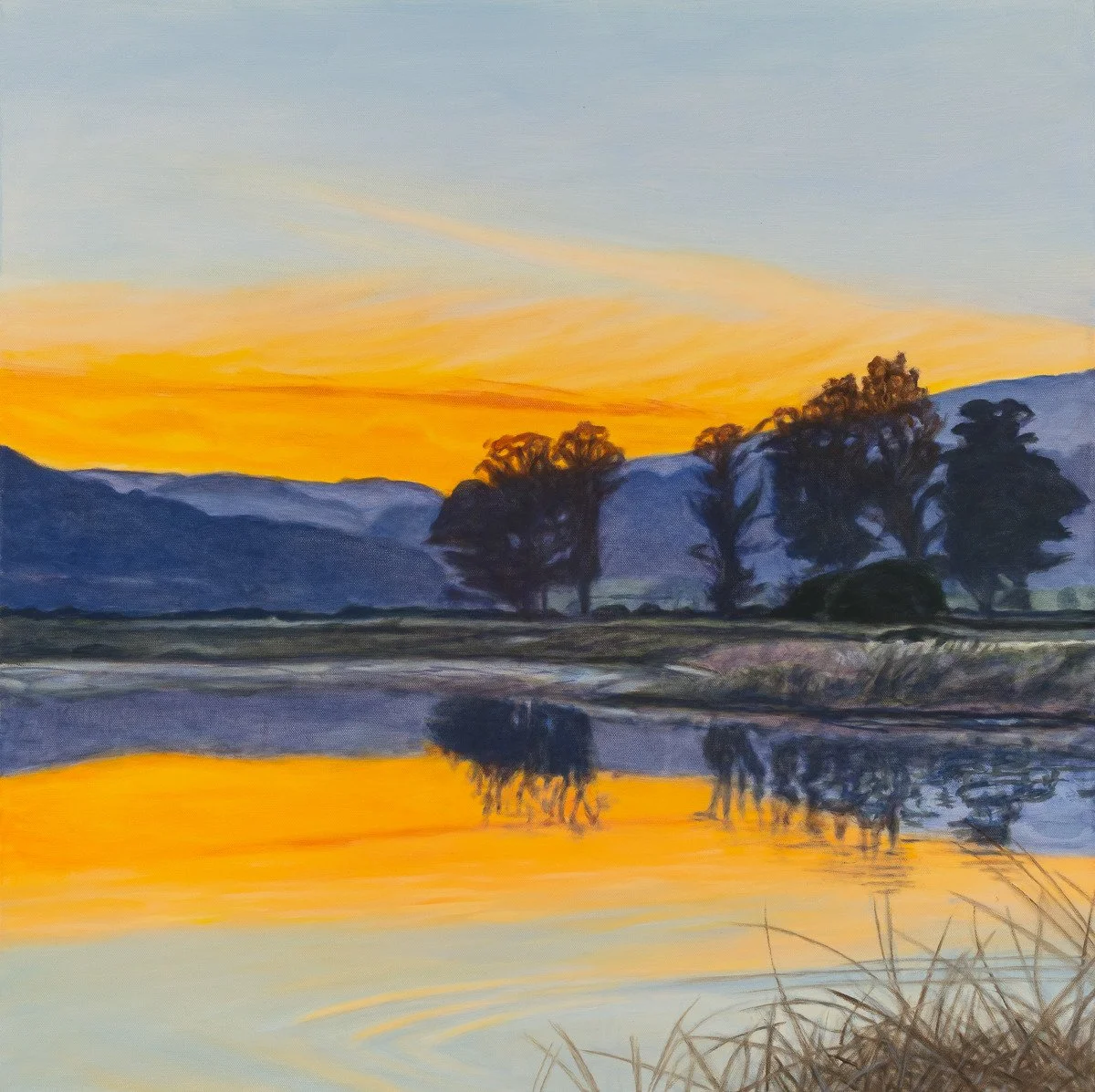 
Las Gallinas Ponds After Glow 

Oil on Canvas 

30" X 30" • 2022
